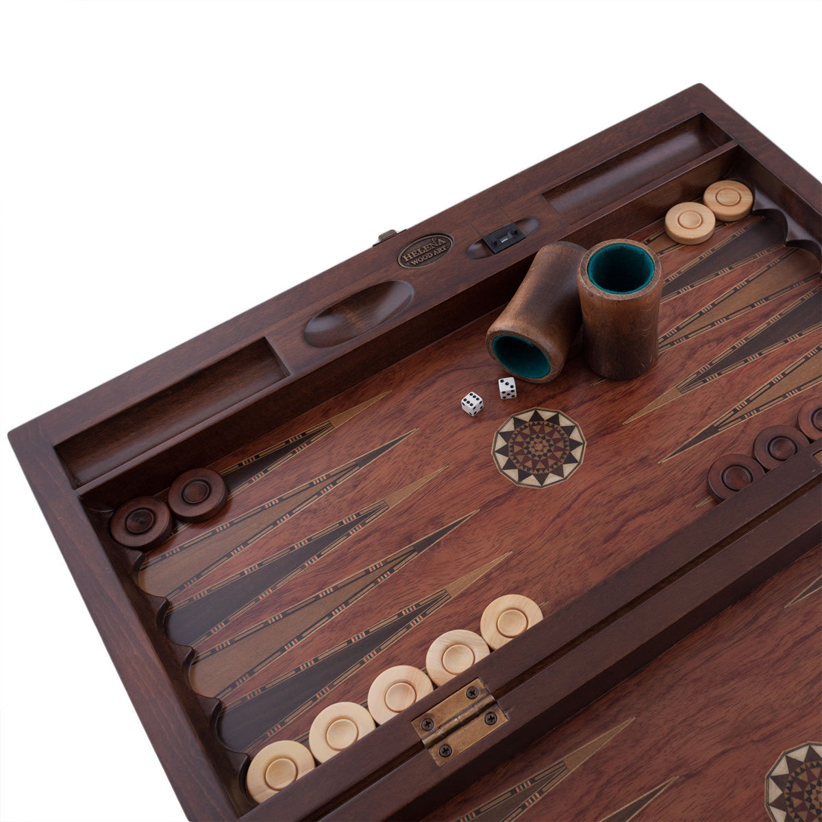 20.5 Inch Asia Backgammon Set With Numerator | Natural Rosewood Veneer ...