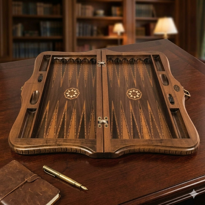 21.5 Inch Queen Backgammon Set | Walnut | Code: 2194.Wal – Helena