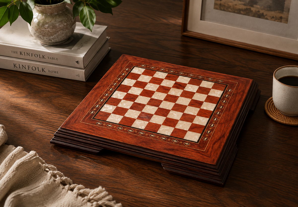 11.4 Inch Flat Wooden Chess Board – Mini Size | Code: 2653
