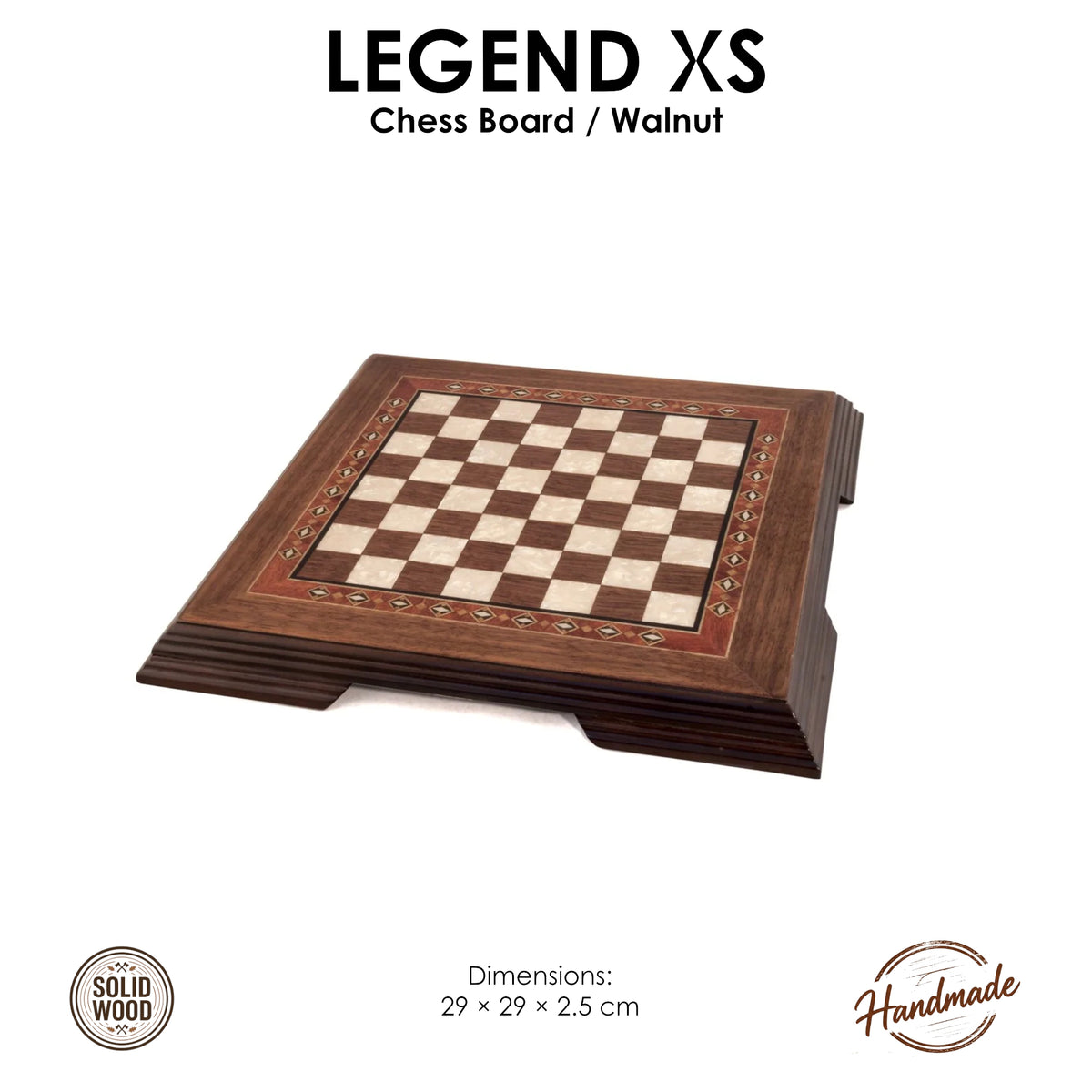 11.4 Inch Flat Wooden Chess Board – Mini Size | Code: 2653