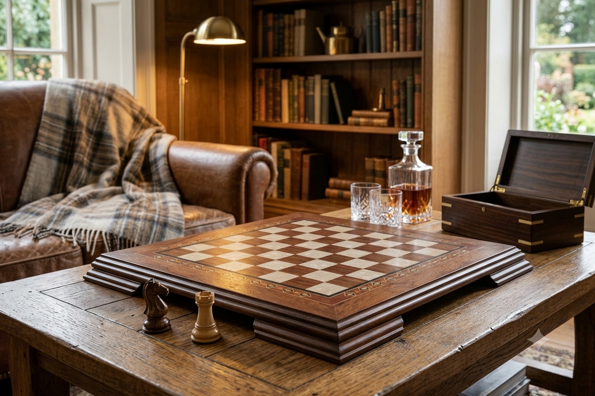 15.15 Inch Flat Wooden Chess Board – Small Size | Code: 2655