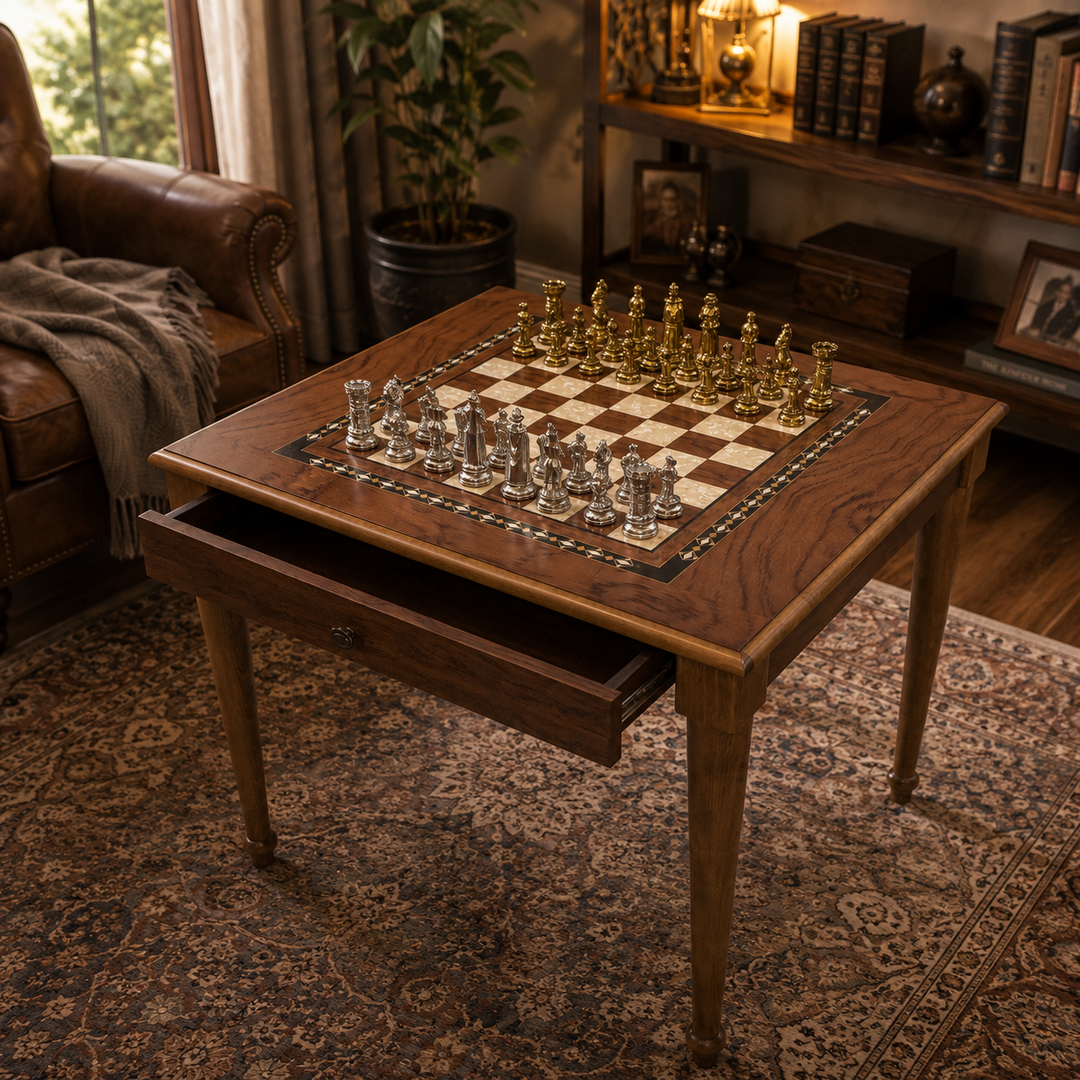 Handcrafted Luxury Chess Table – Helena Wood Art