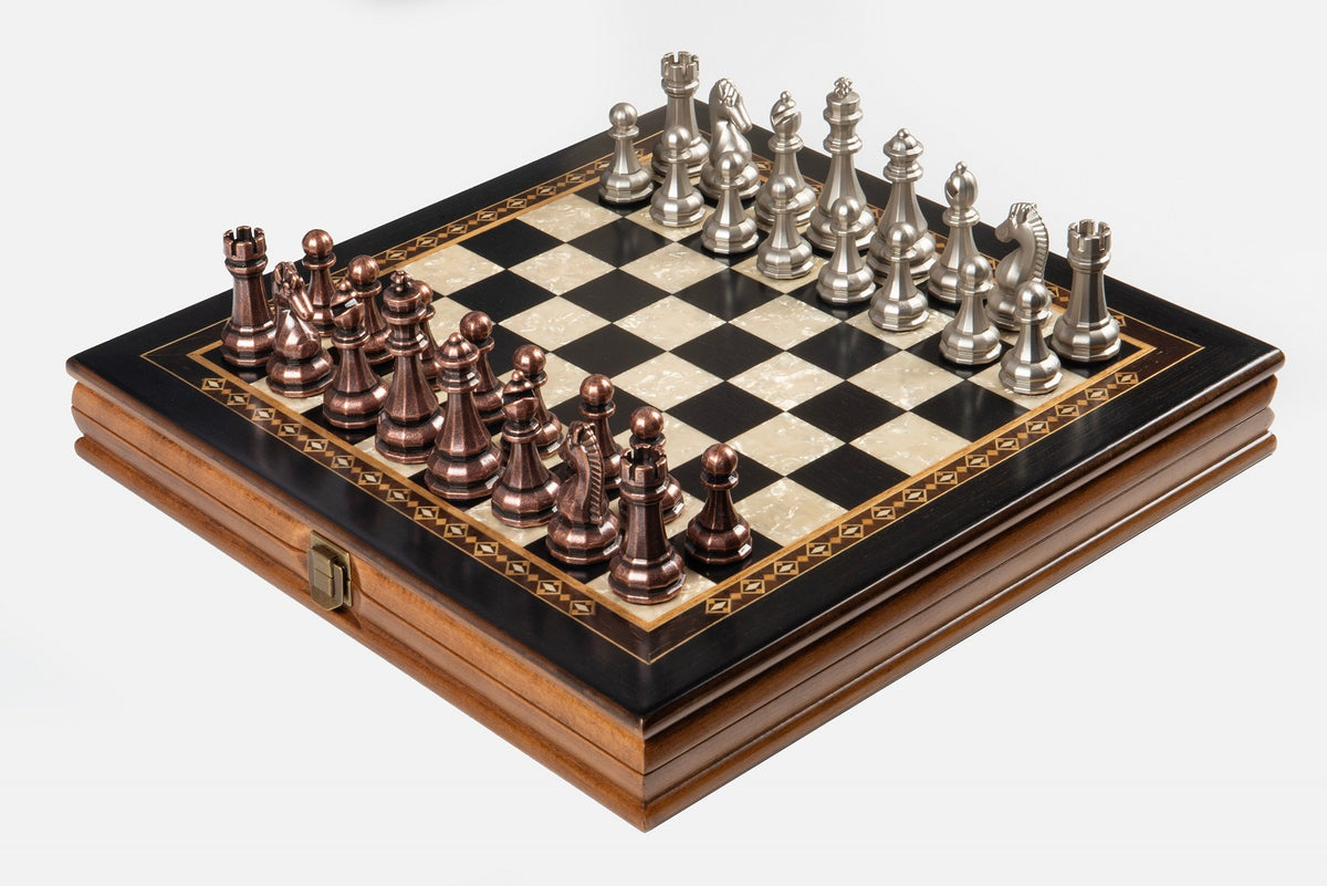 14 Inch Selge Chess Set with Cast Metal Figures – Premium  Chess Board Game Set for Collectors