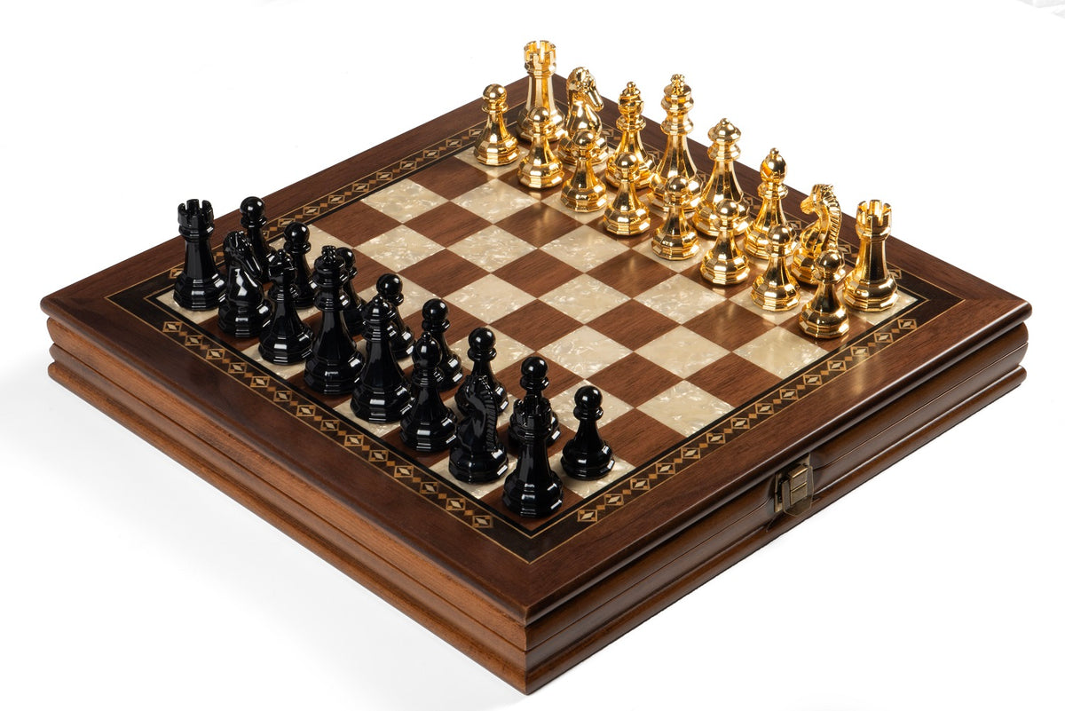 14 Inch Selge Chess Set with Cast Metal Figures – Premium  Chess Board Game Set for Collectors