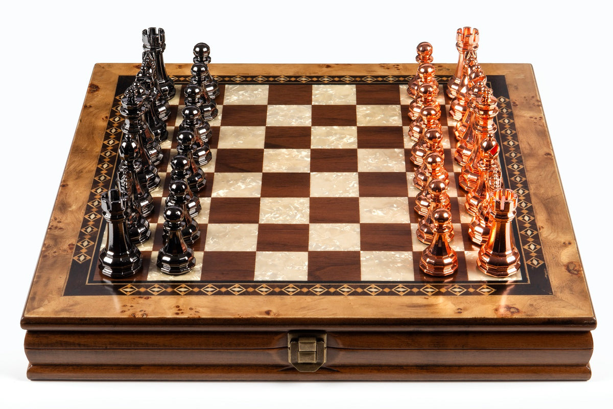 14 Inch Selge Chess Set with Cast Metal Figures – Premium  Chess Board Game Set for Collectors