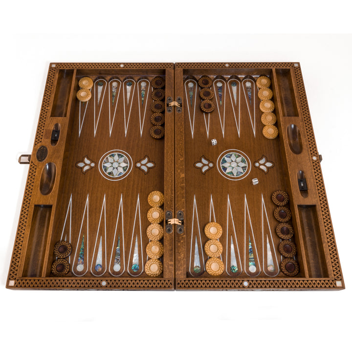 Technics☆テクニクスノベルティ　世界のブル5体フルセット(箱入り) 20.5 Inch Topkapı Backgammon Set - Green & White Mother of Pearl