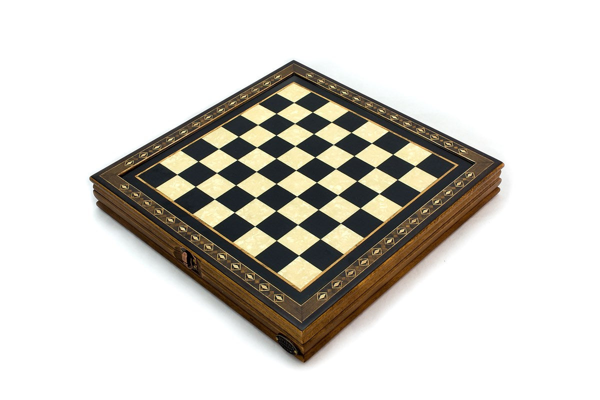 14 Inches Hero Chess Set With Metal Figures - Medium | Black
