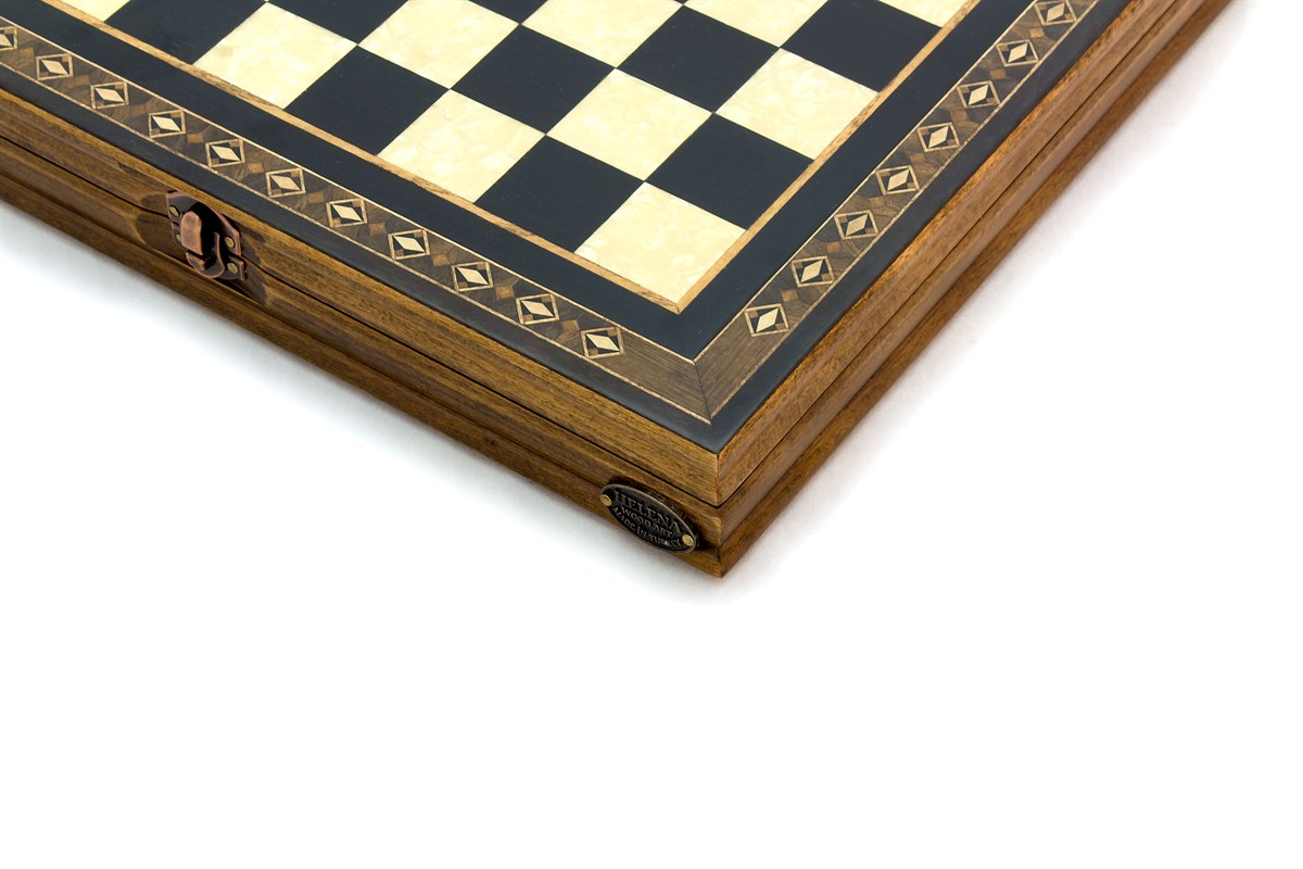 14 Inches Hero Chess Set With Metal Figures - Medium | Black