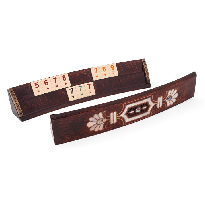 Mother of Pearl Inlaid Handcrafted Rummikub Game Set - Curved