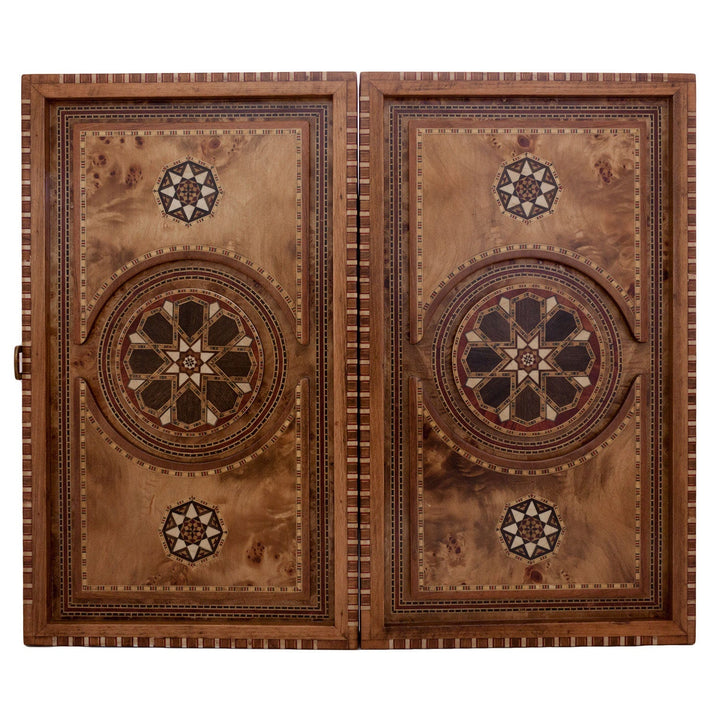Backgammon Game Set With Case Helena Wood Art Classic Backgammon Set ...