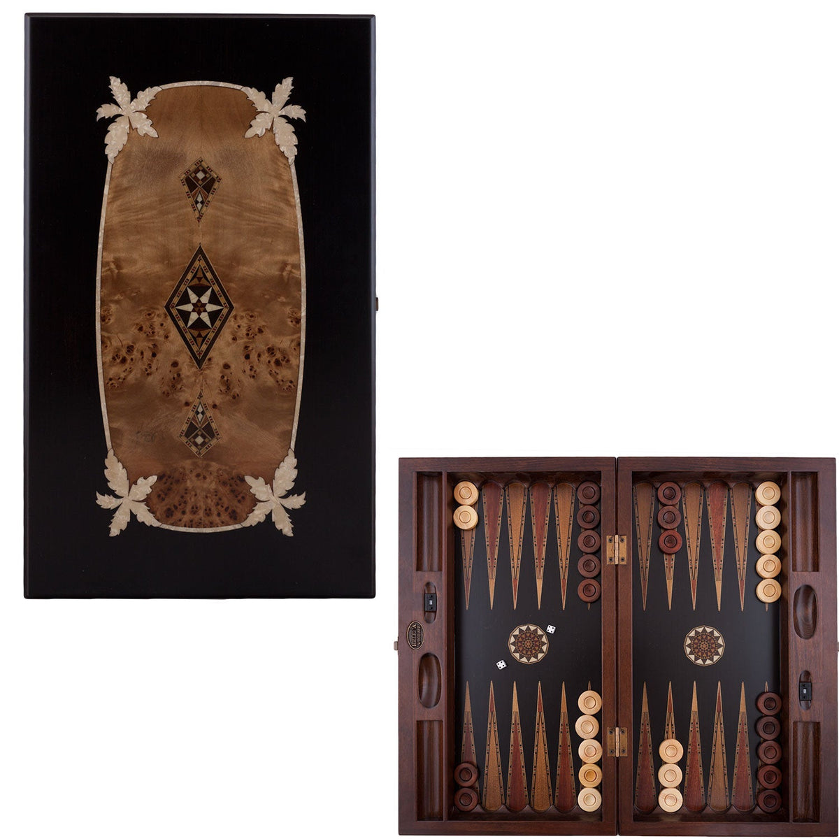20.5 Inch Asia Model Backgammon Set with numerator | Natural Black Ven ...