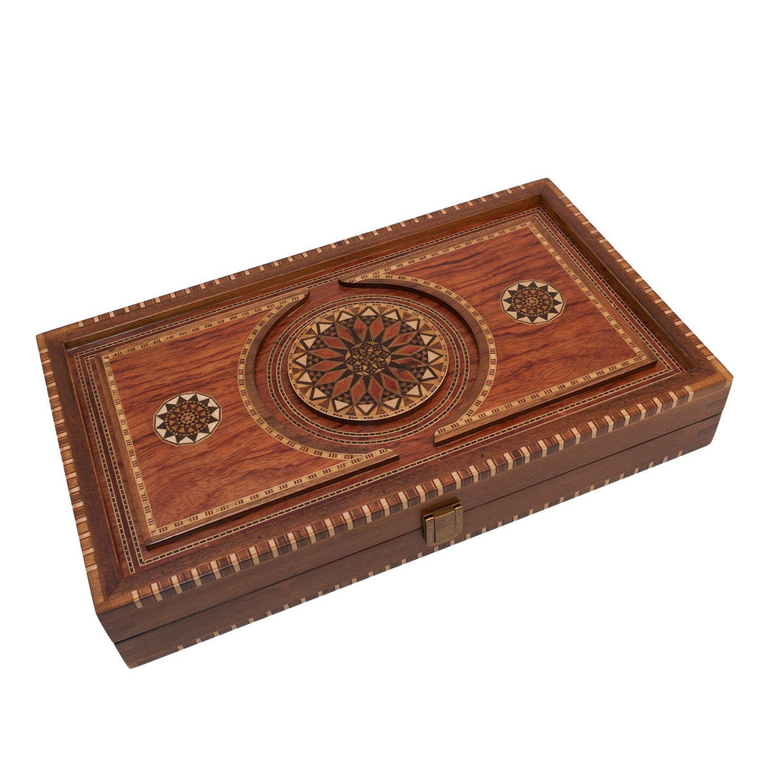 20.5 Inch Genius Backgammon Set | Natural Rosewood Veneer | Code