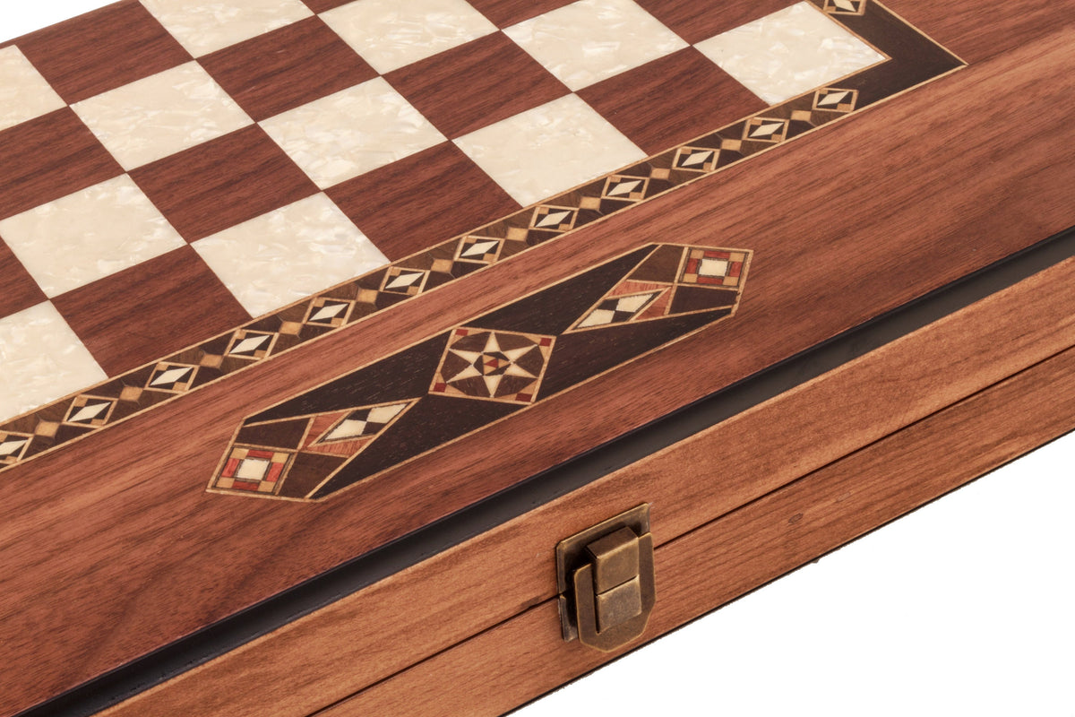 Helena Wood Art Elegant Handmade Wooden Backgammon Set - View #2