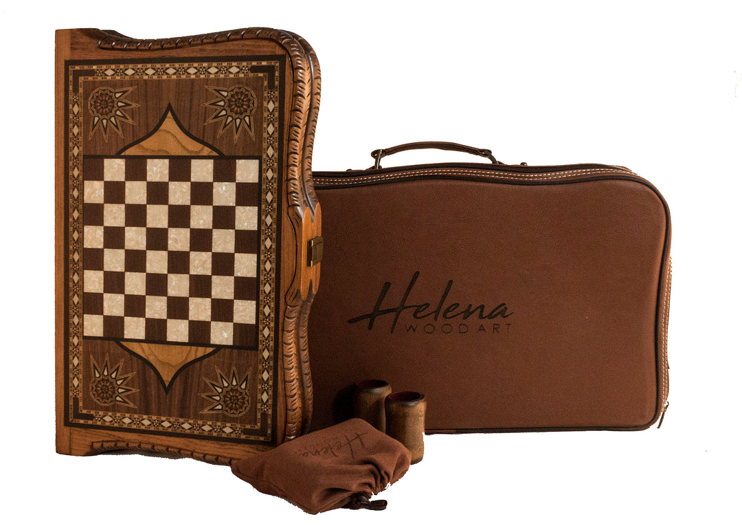 21.5 Inch Queen Backgammon Set | Walnut | Code: 2194.Wal – Helena