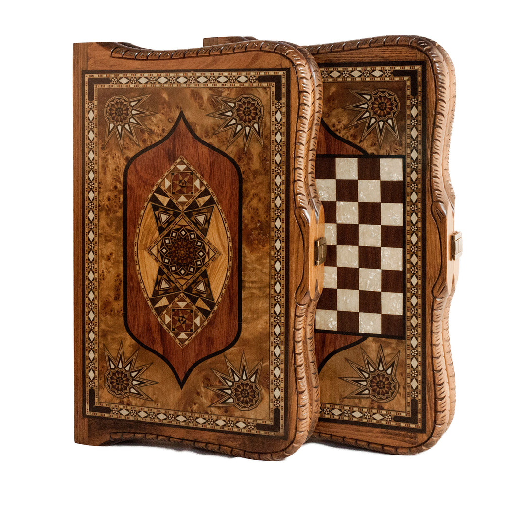 21.5 Inch Queen Backgammon Set | Mazel – Helena Wood Art