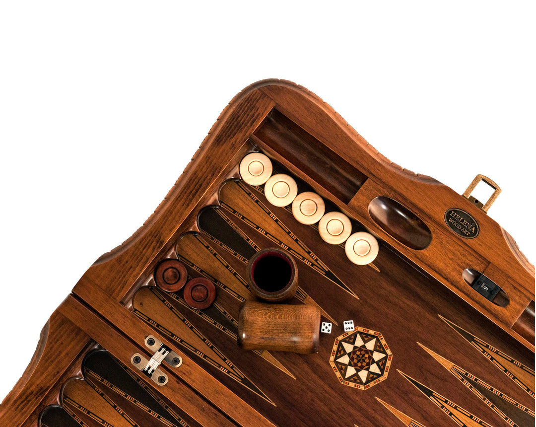 21.5 Inch Queen Backgammon Set | Walnut | Code: 2194.Wal – Helena