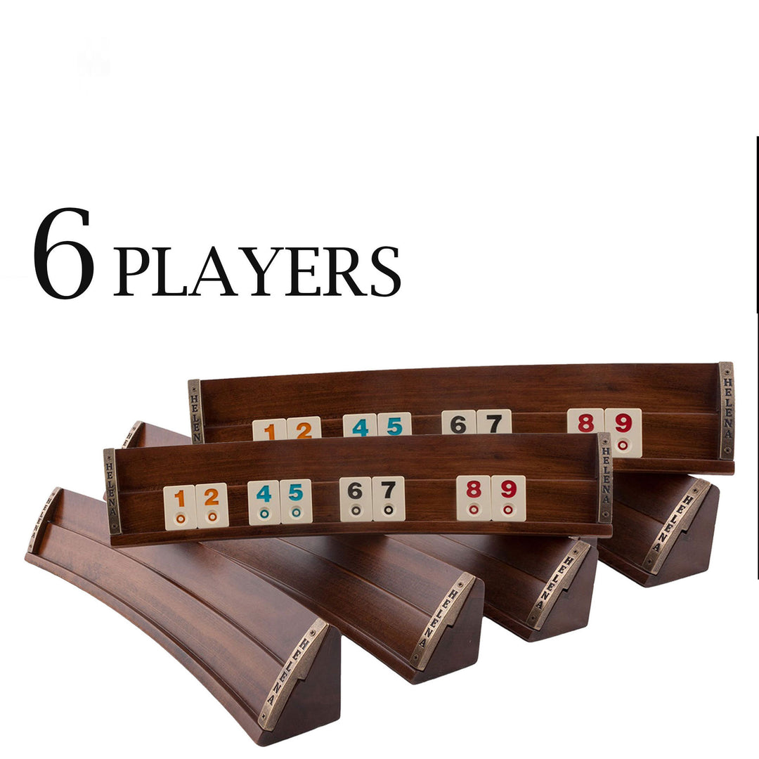 6 Player Personalized Oval Wooden Rummikub Game Set – Custom