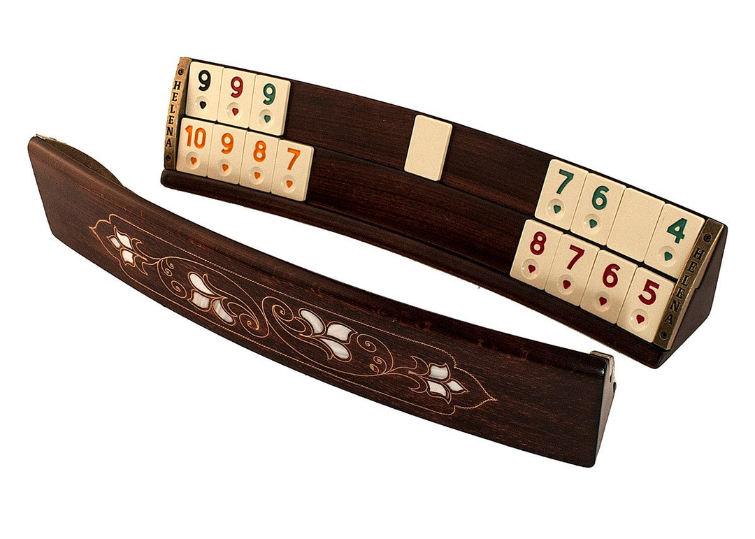 Oval Mother of Pearl & Copper Inlaid Rummikub Set – Turkish Okey